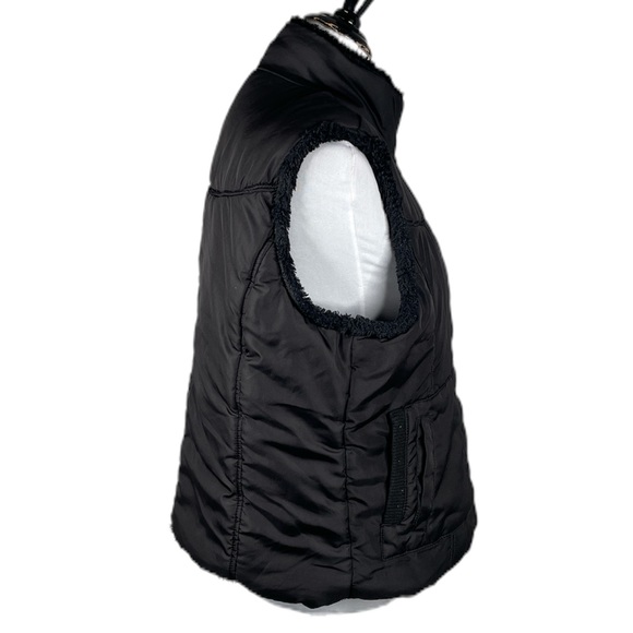 KC Collections Reversible Faux Fur Vest, Black, X-Large - Picture 8 of 12